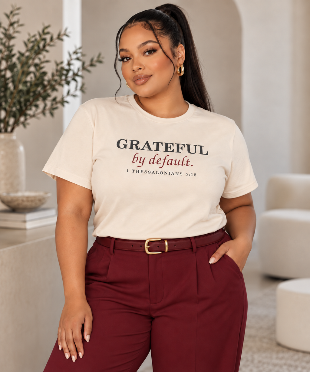 Press & Amen | Grateful by Default Women’s Premium Tee
