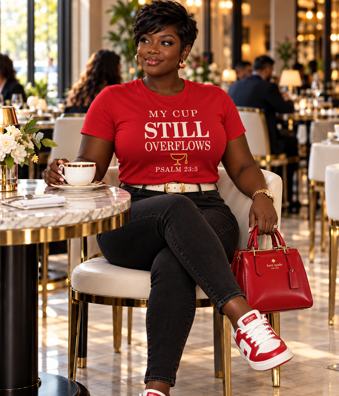 Press & Amen My Cup Still Overflows Women’s Premium T-shirt